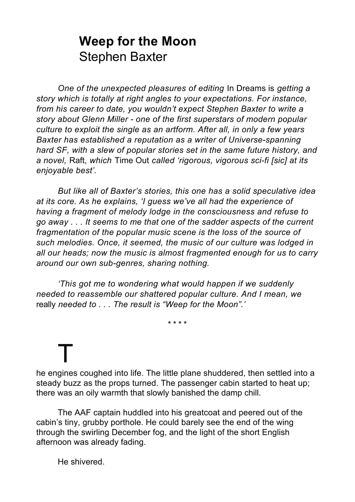 Baxter, Stephen - Weep for the Moon