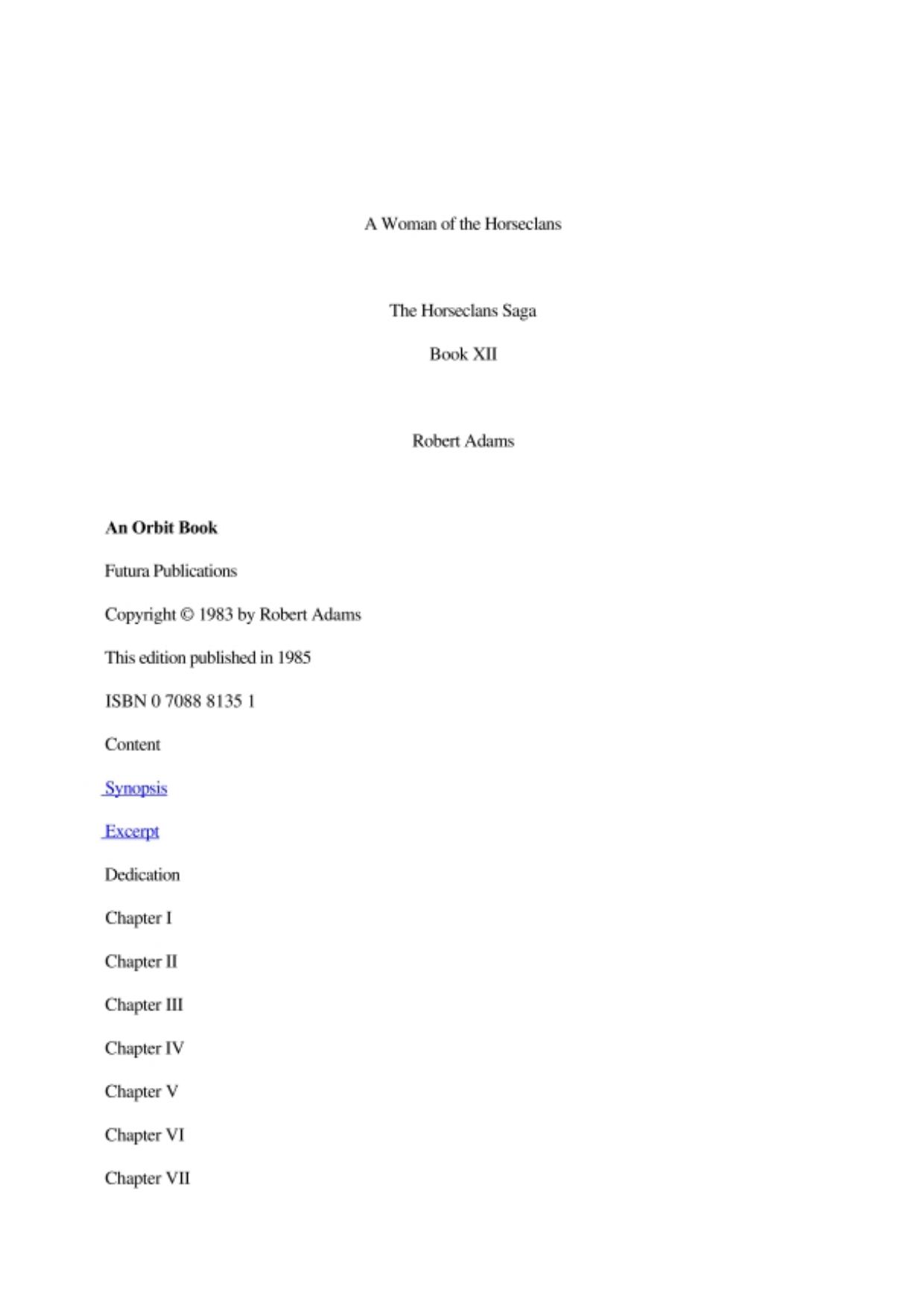 Adams, Robert - Horseclans 12 - A Woman of the Horseclans