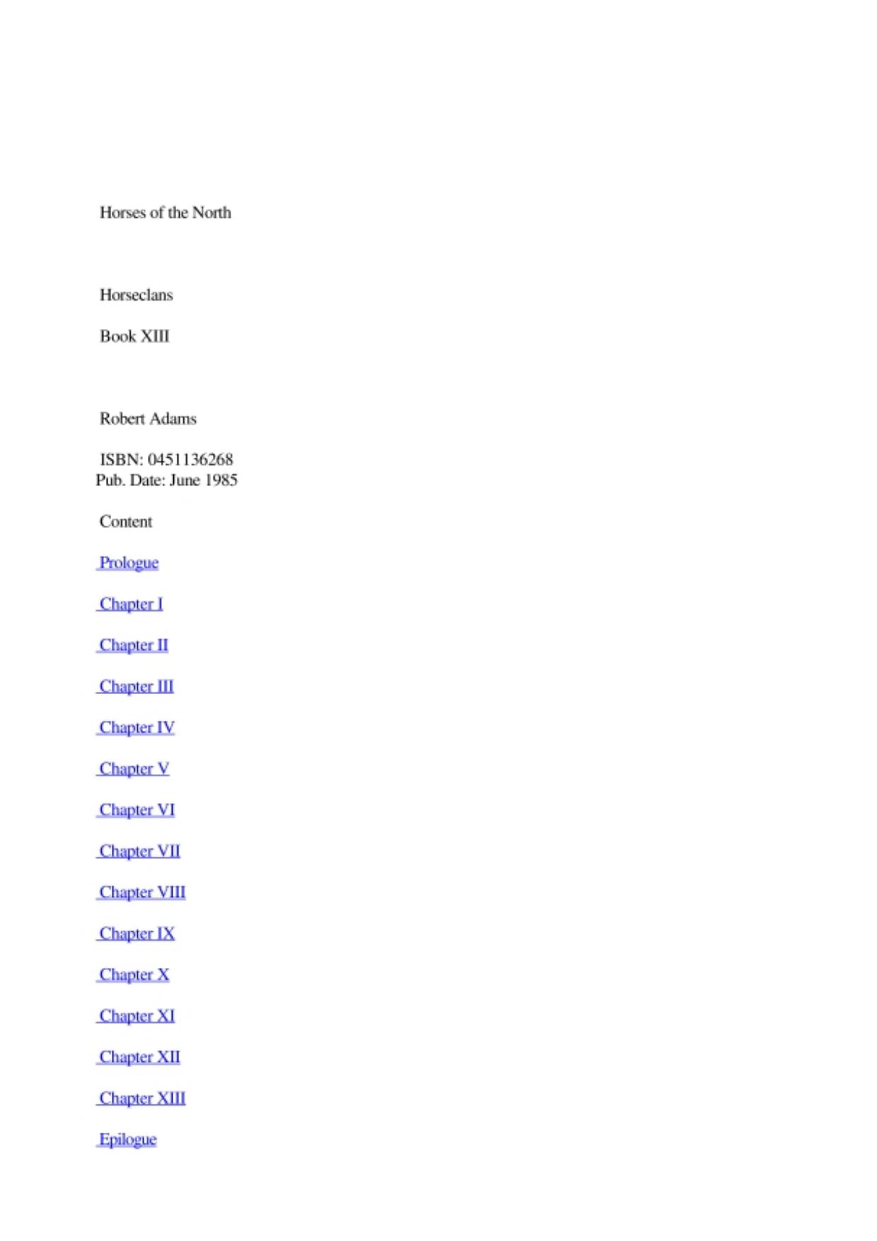 Adams, Robert - Horseclans 13 - Horses of the North