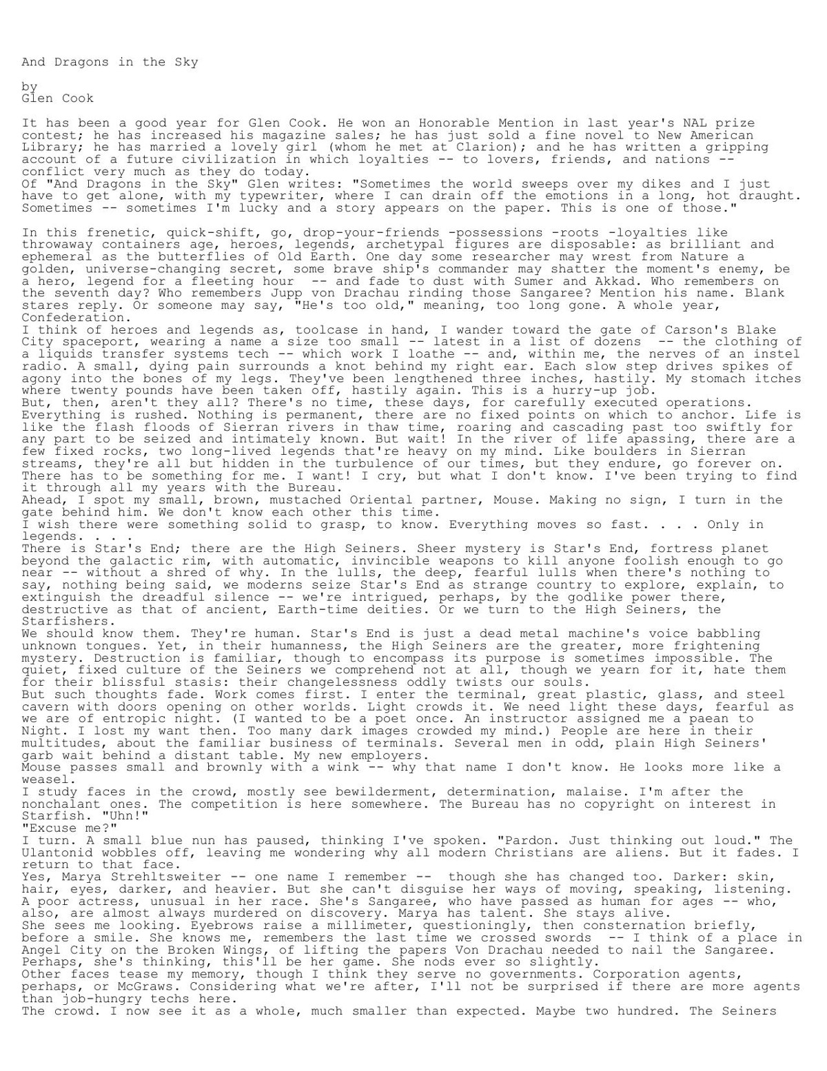 Cook, Glen - And Dragons In The Sky