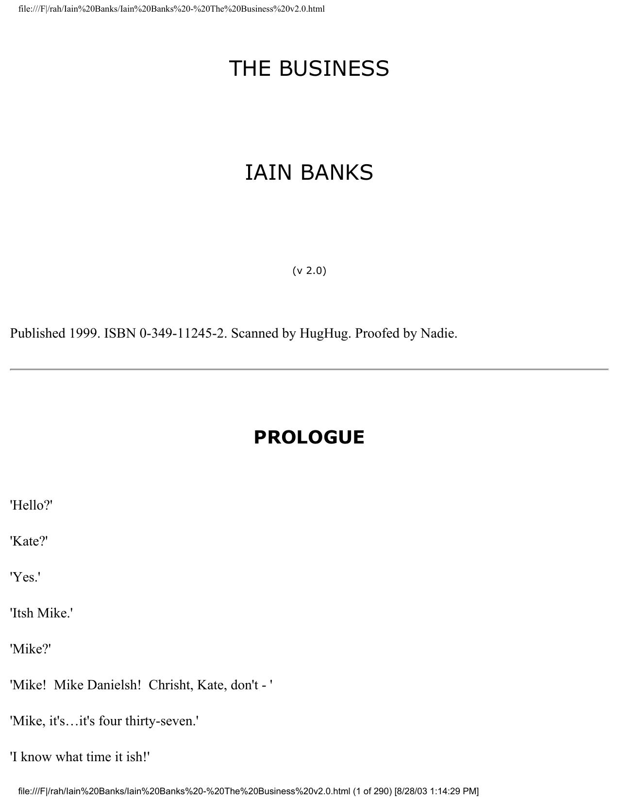 Banks, Iain - The Buisness