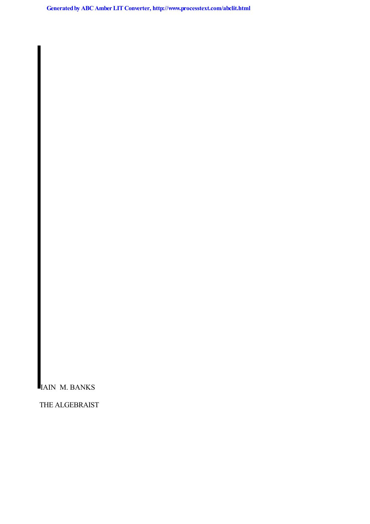 Banks, Iain - The Algebrist Lit