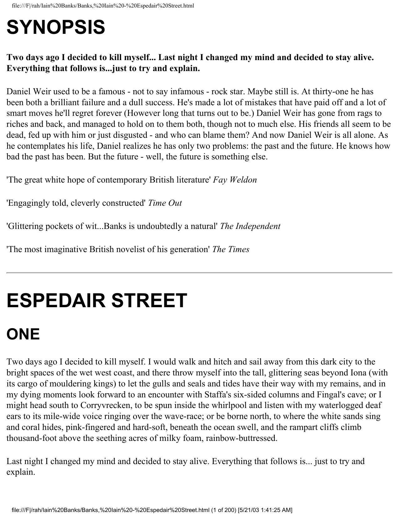 Banks, Iain - Espedair Street