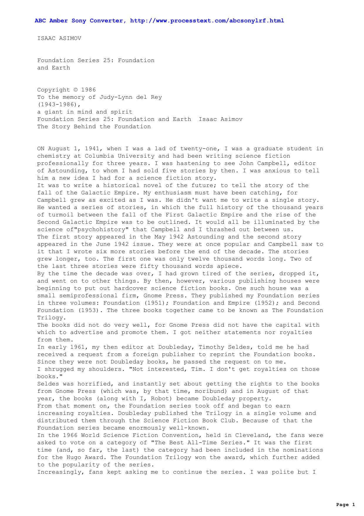 Asimov, Isaac - Foundation Series 25 Foundation & Earth