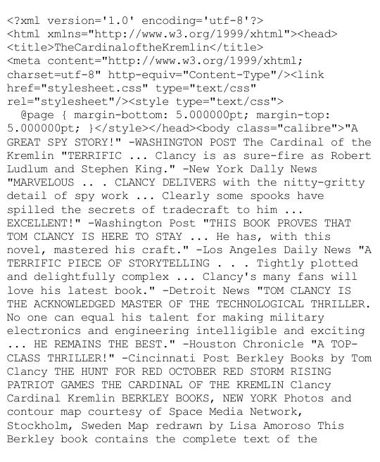 Clancy, Tom - Jack Ryan 05 - The Cardinal of the Kremlin