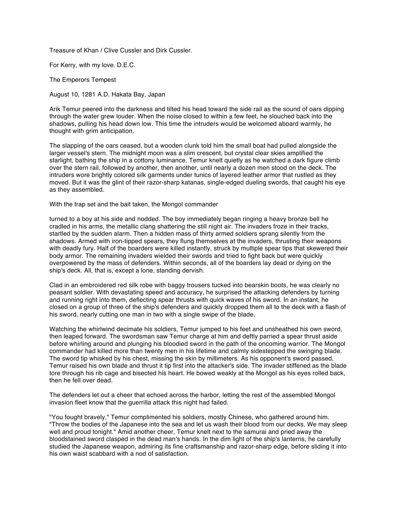 Cussler, Clive - Dirk Pitt - 19 - Treasure of Khan