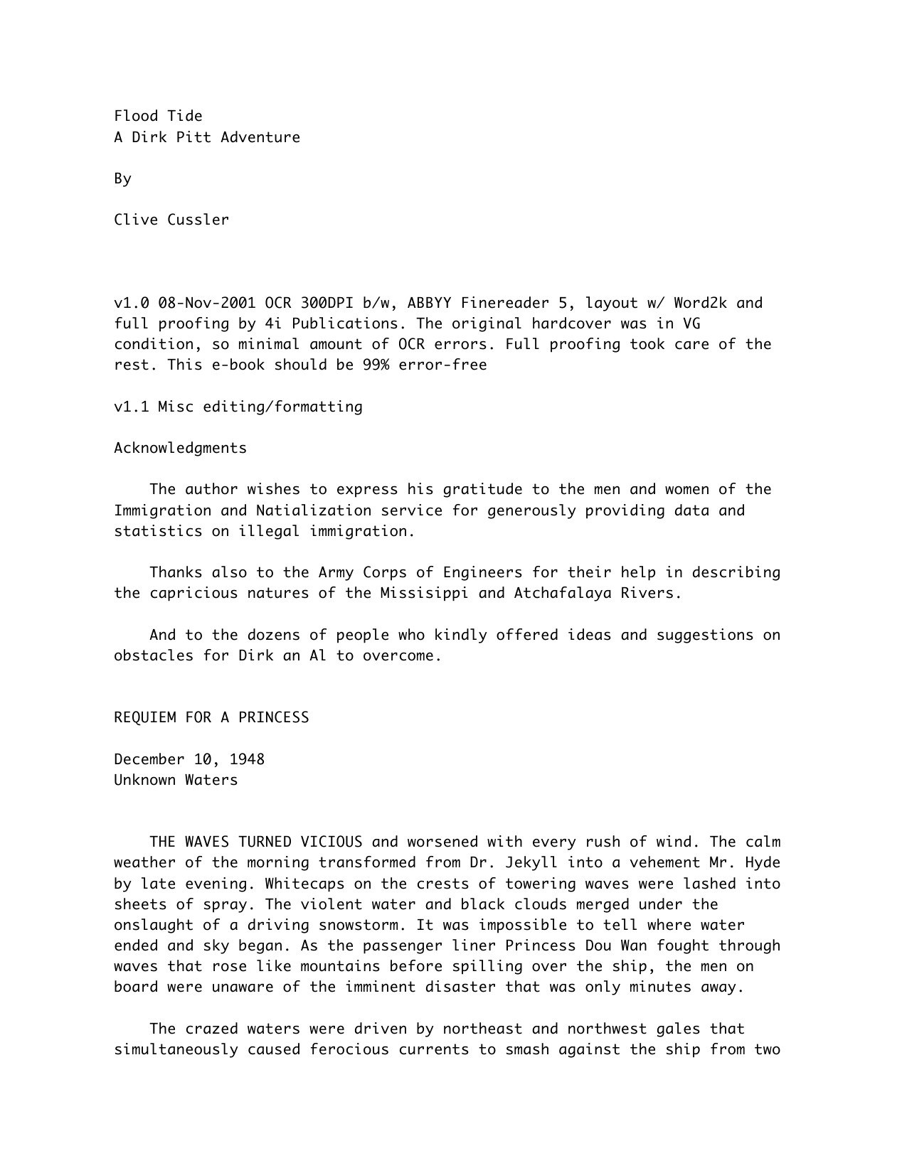 Cussler, Clive - Dirk Pitt - 14 - Flood Tide.txt