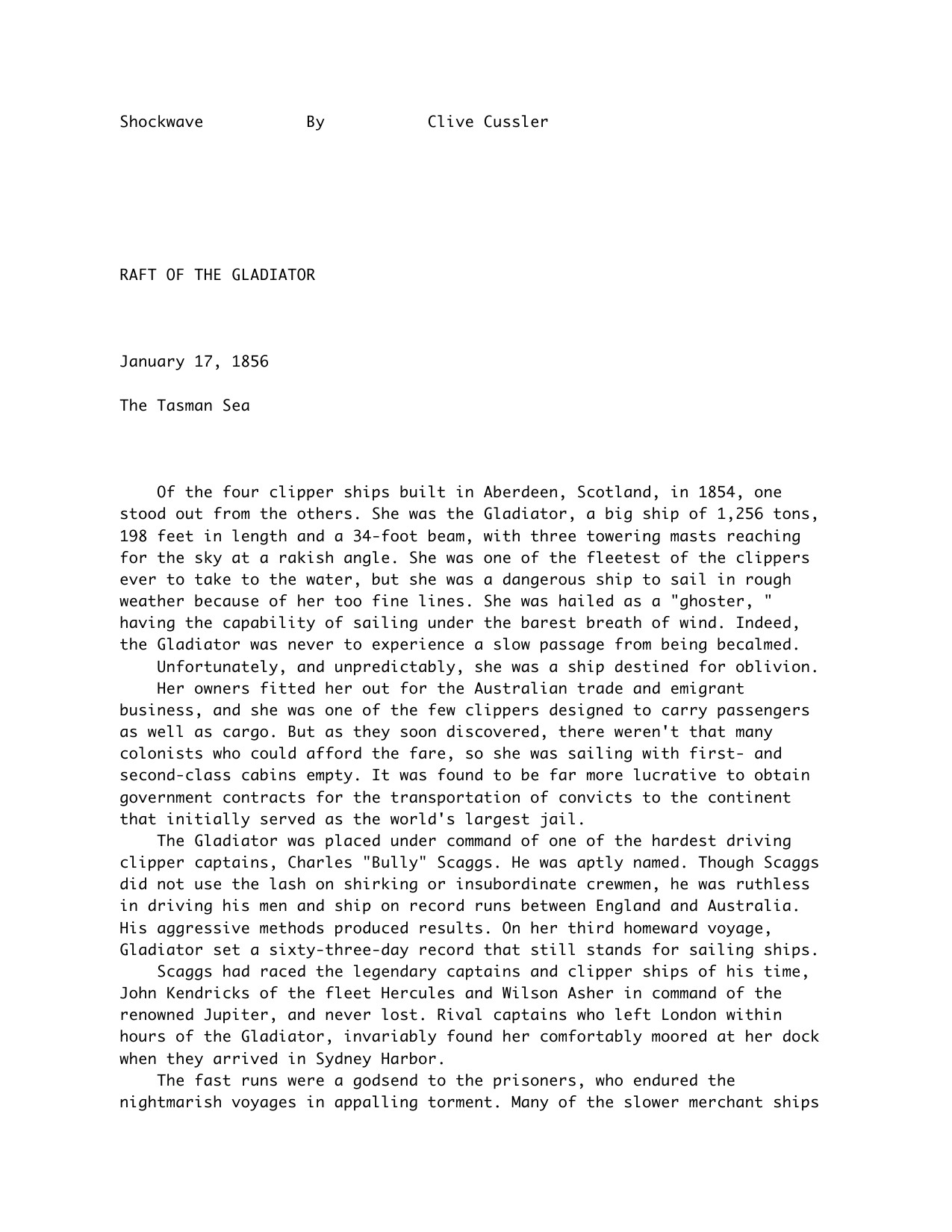 Cussler, Clive - Dirk Pitt - 13 - Shock Wave.txt