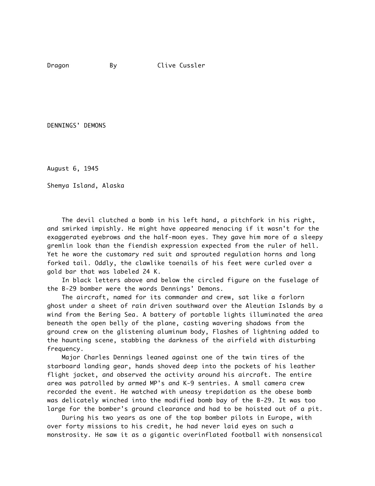 Cussler, Clive - Dirk Pitt - 10 - Dragon.txt