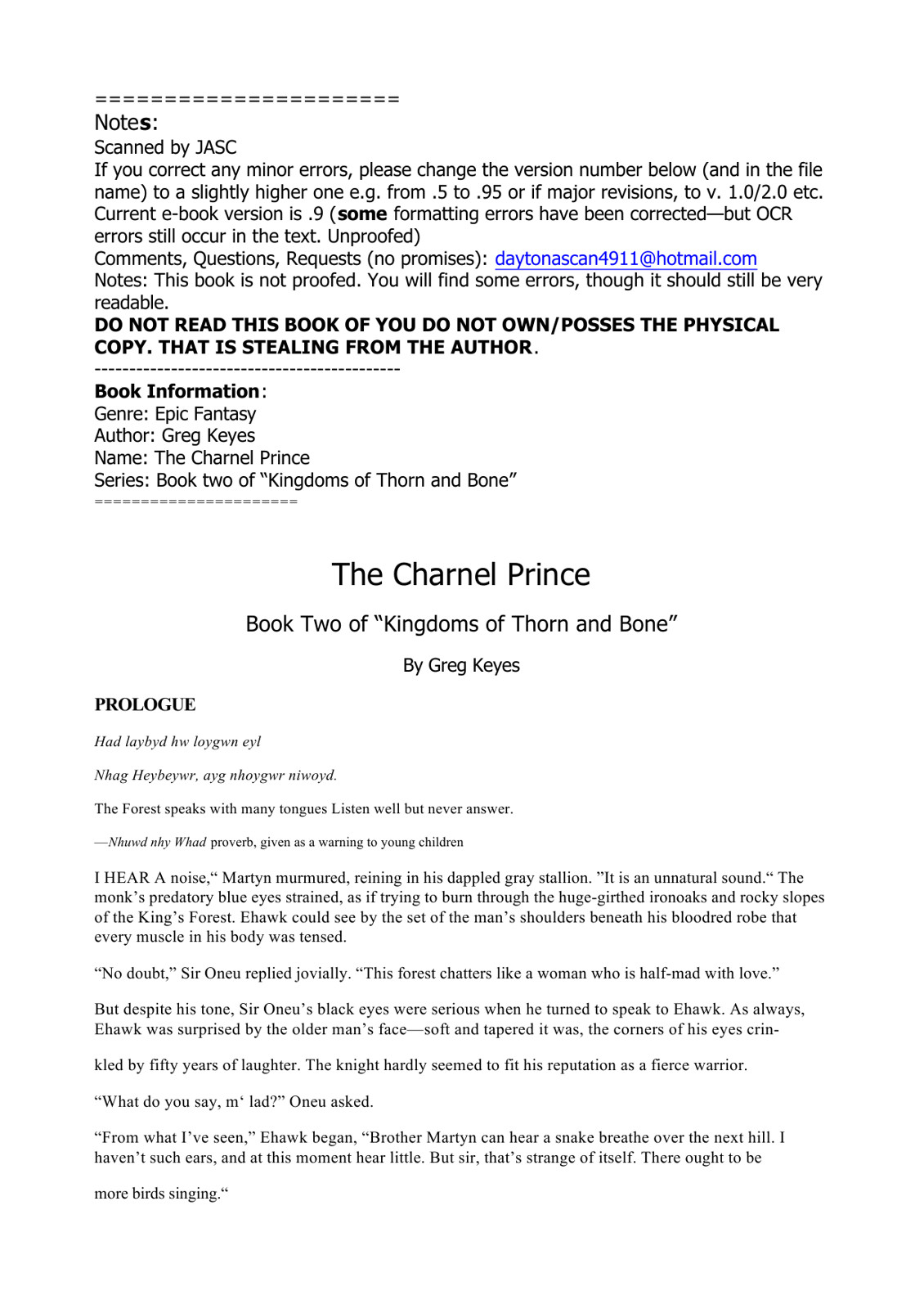 Keyes, Greg - Kingdoms of Thorn and Bone 02