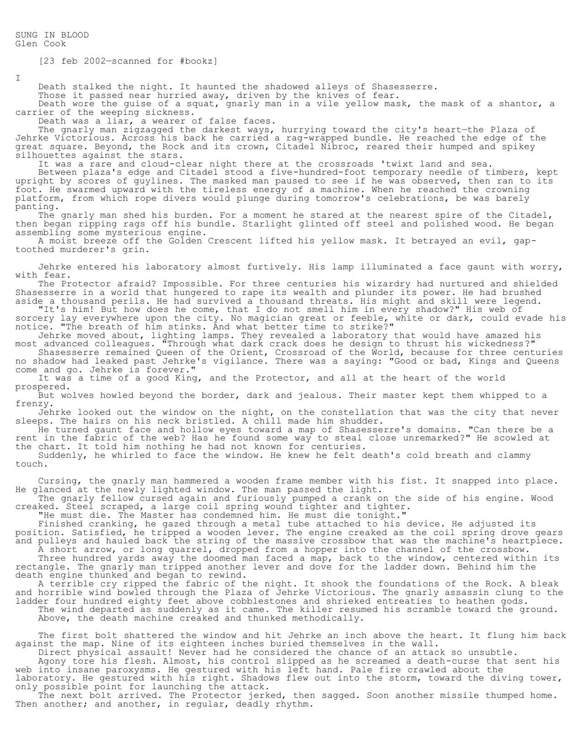 Cook, Glen - Sung In Blood