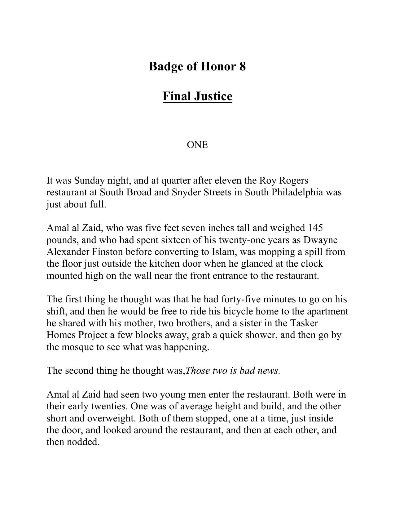 Griffin, W.E.B. - Badge of Honor 08 - Final Justice