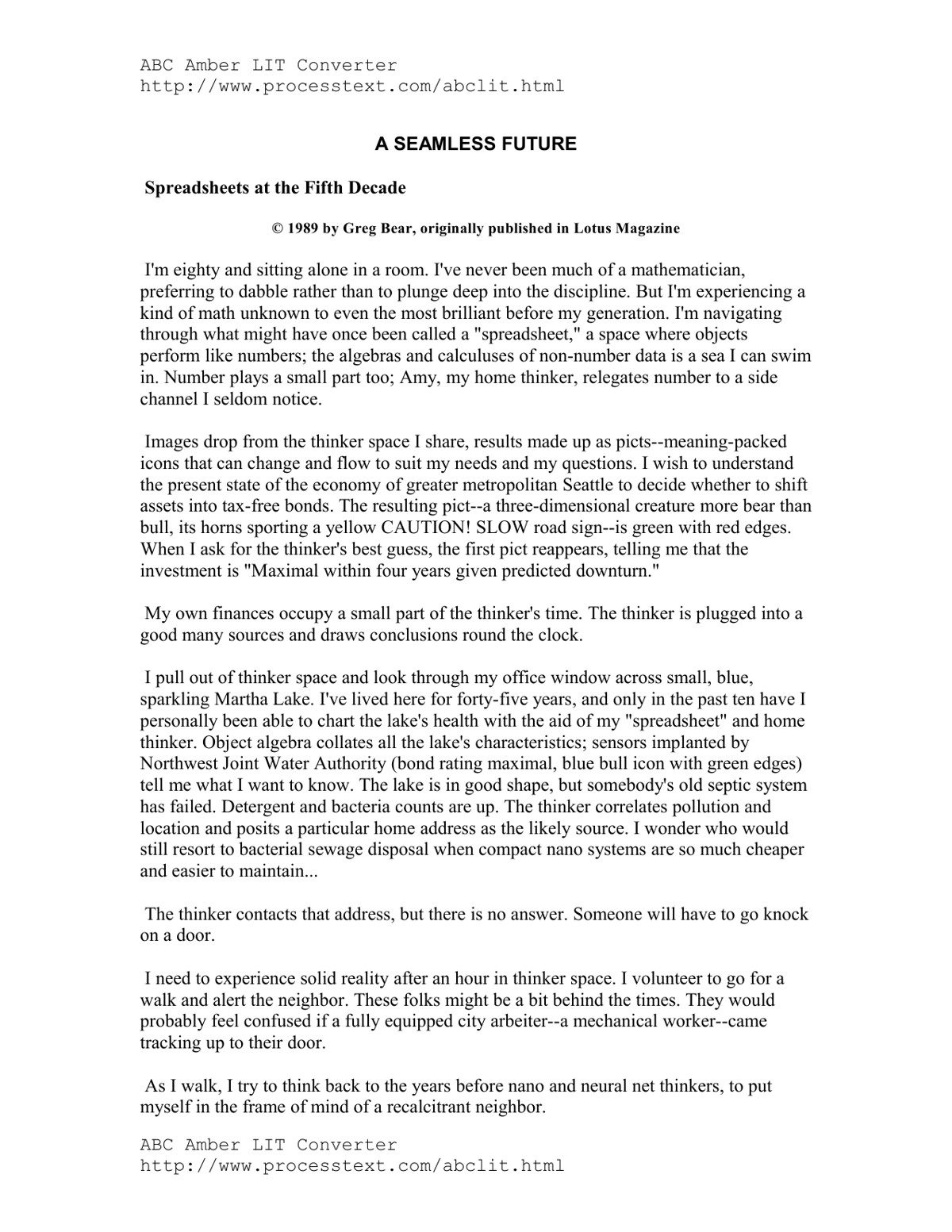 Bear, Greg - A Seamless Future