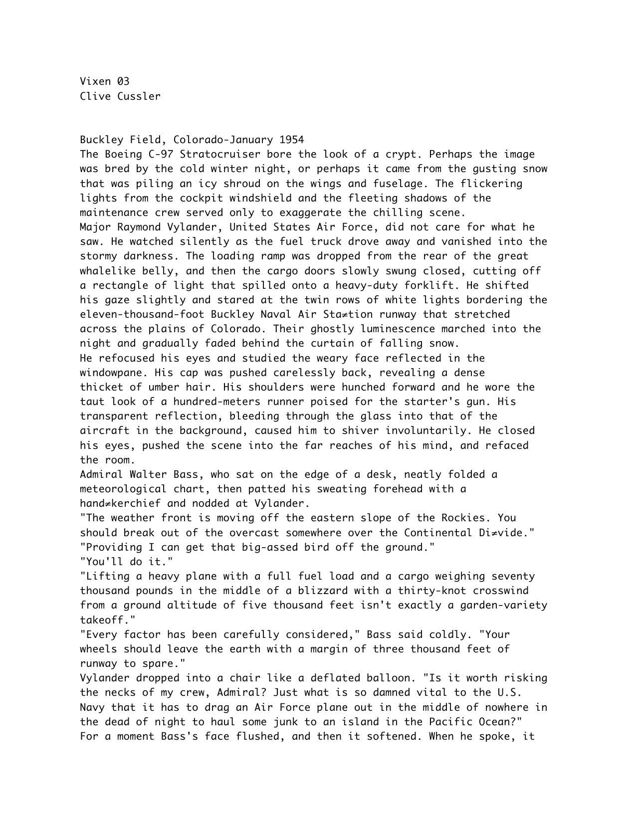 Cussler, Clive - Dirk Pitt - 05 - Vixen.txt