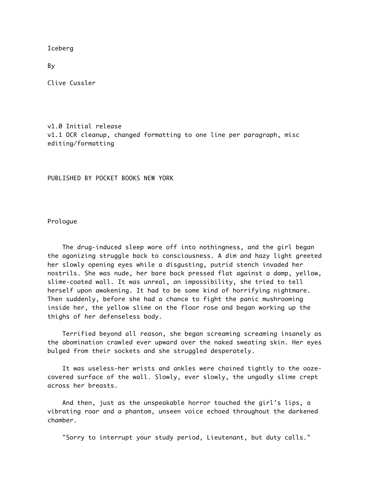 Cussler, Clive - Dirk Pitt - 03 - Iceberg.txt