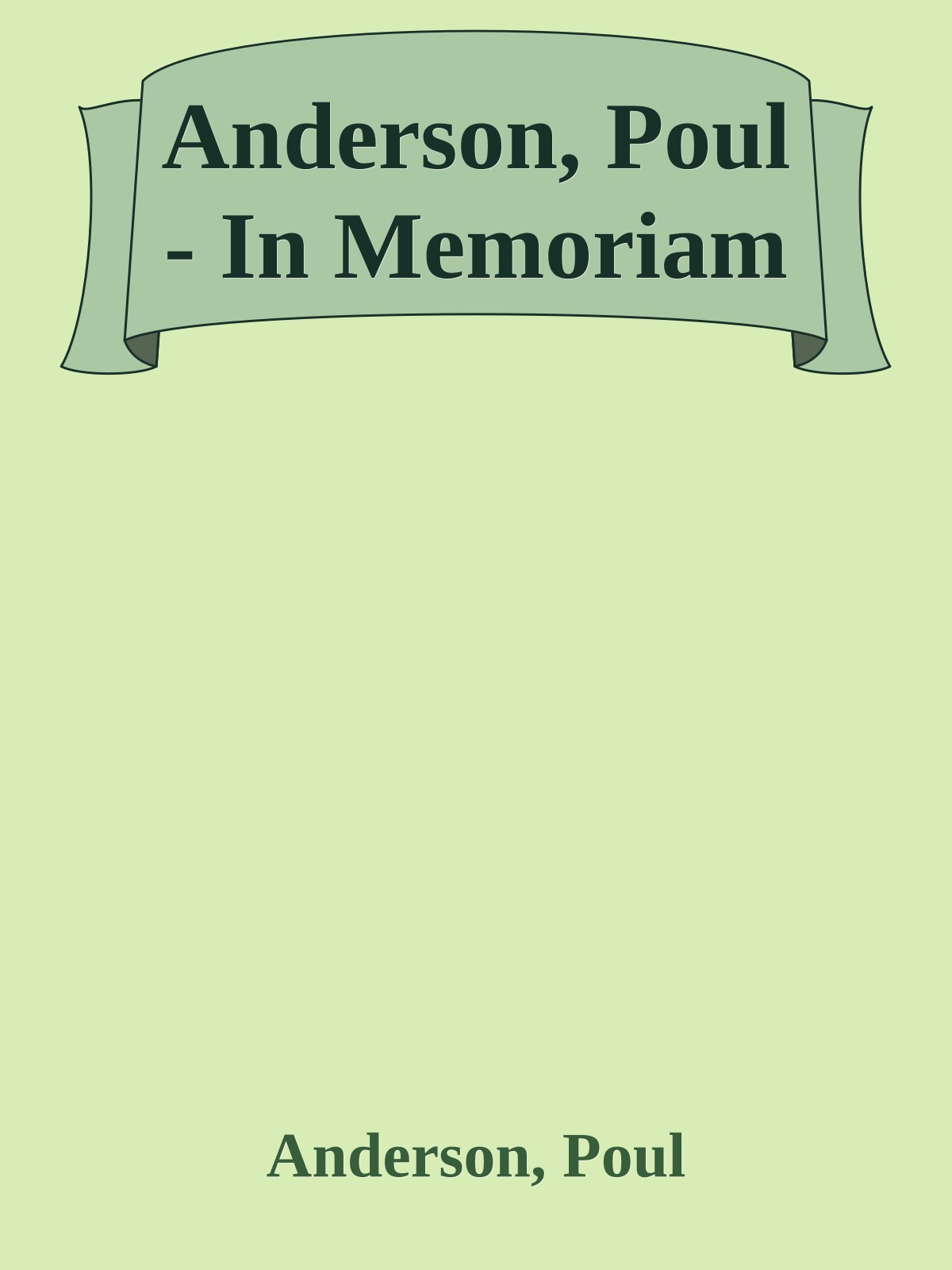 Anderson, Poul - In Memoriam