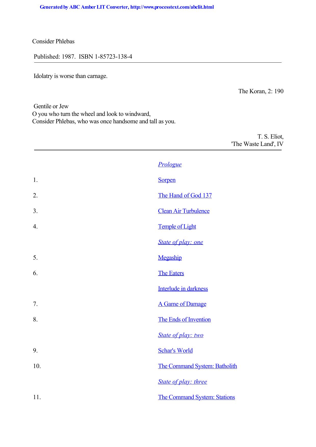 Banks, Iain - Culture 01 - Consider Phlebas