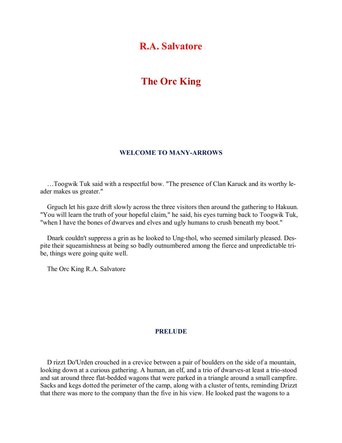 Salvatore, R.A - Transitions 01 - The Orc King