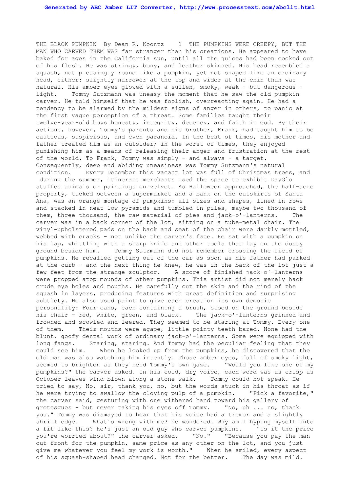 Koontz, Dean - The Black Pumpkin