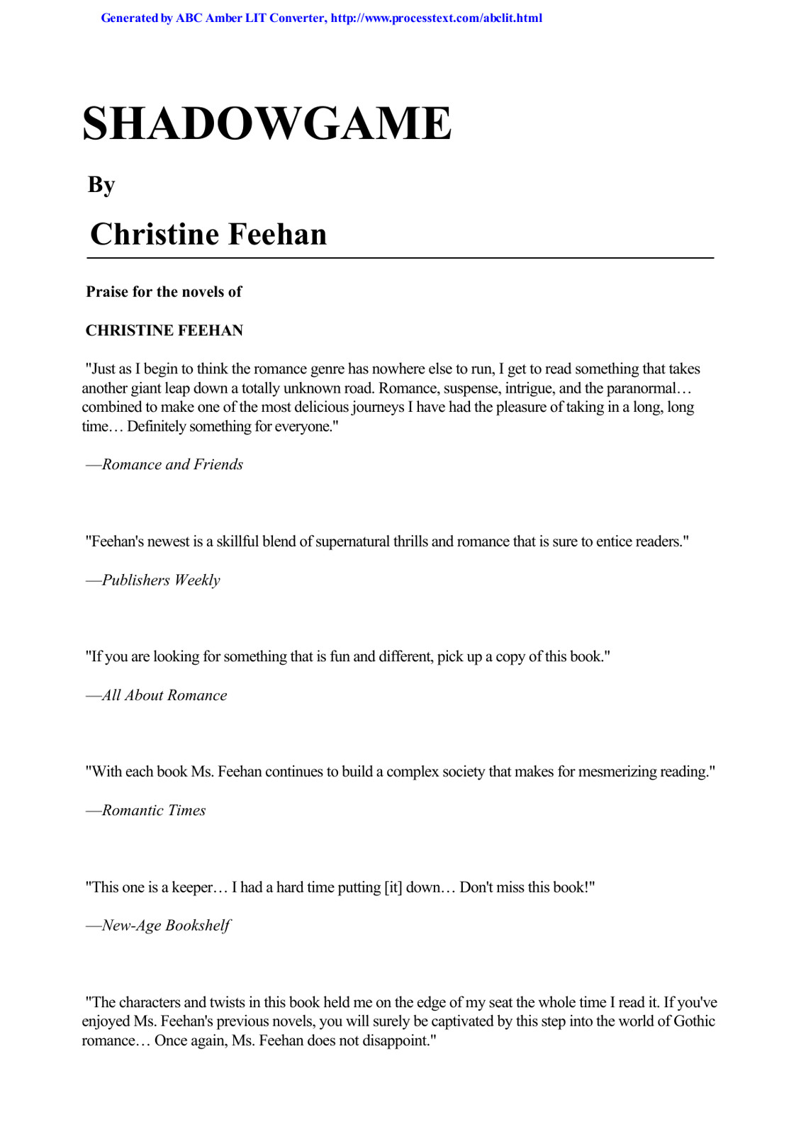 Feehan, Christine - Ghostwalker 01