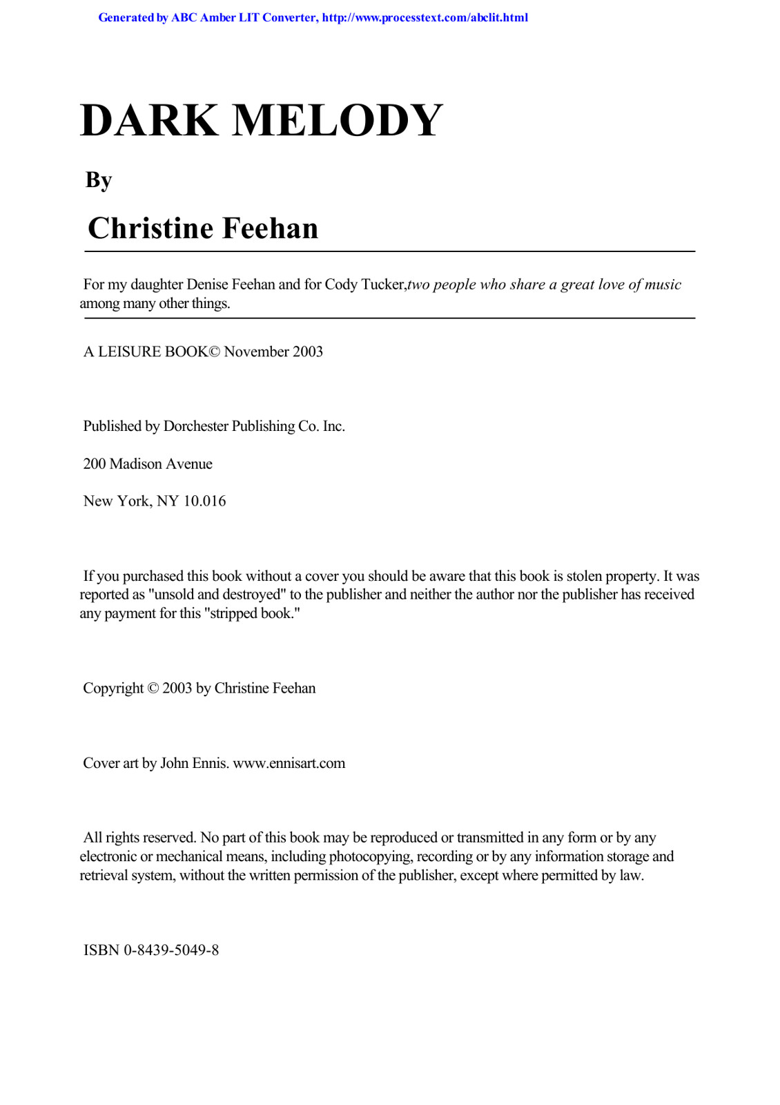 Feehan, Christine - Dark 12