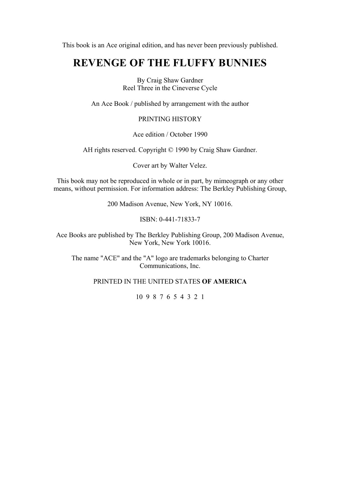 Gardner, Craig Shaw - Cineverse 03 - Revenge of the Fluffy Bunnies