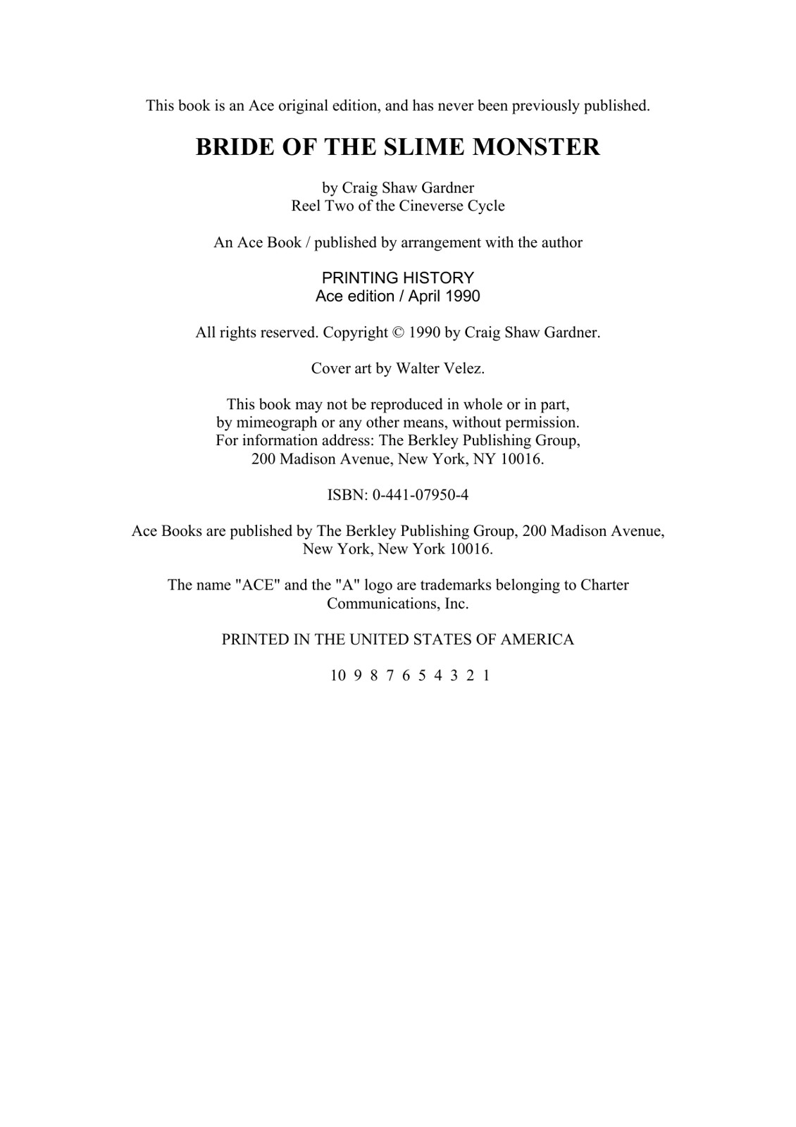 Gardner, Craig Shaw - Cineverse 02 - Bride of the Slime Monster