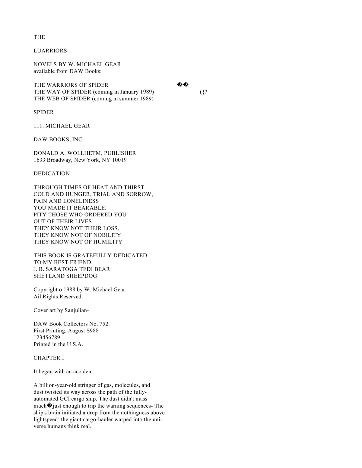 Gear, W Michael - Spider 01