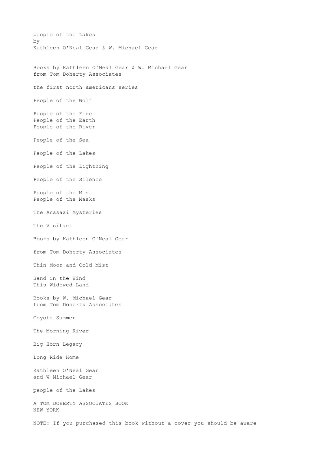 Gear, W Michael & O'Neal, Kathleen - People 06