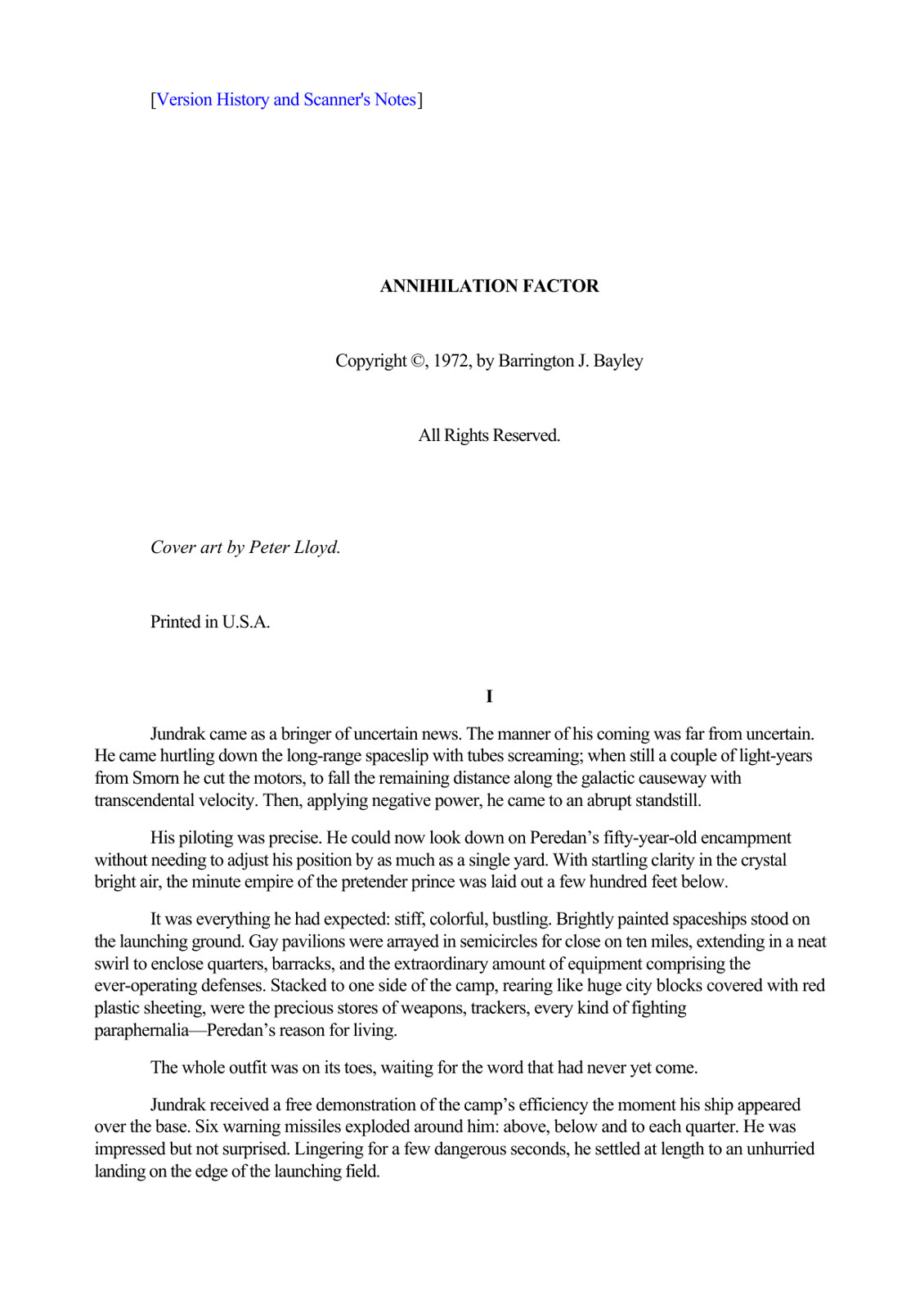 Bayley, Barrington J. - Annihilation Factor