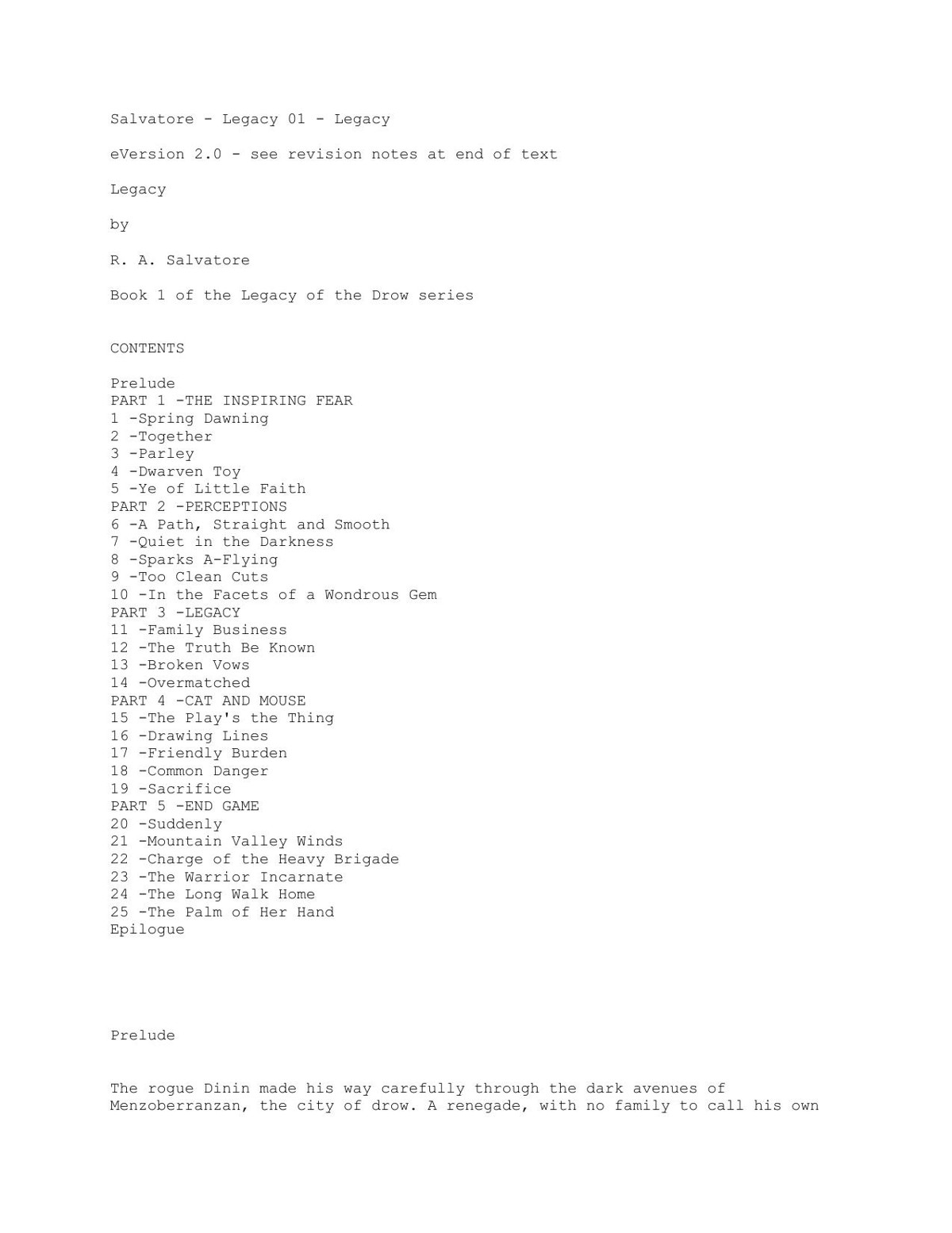 Salvatore, R.A - Legacy of the Drow 01 - Legacy