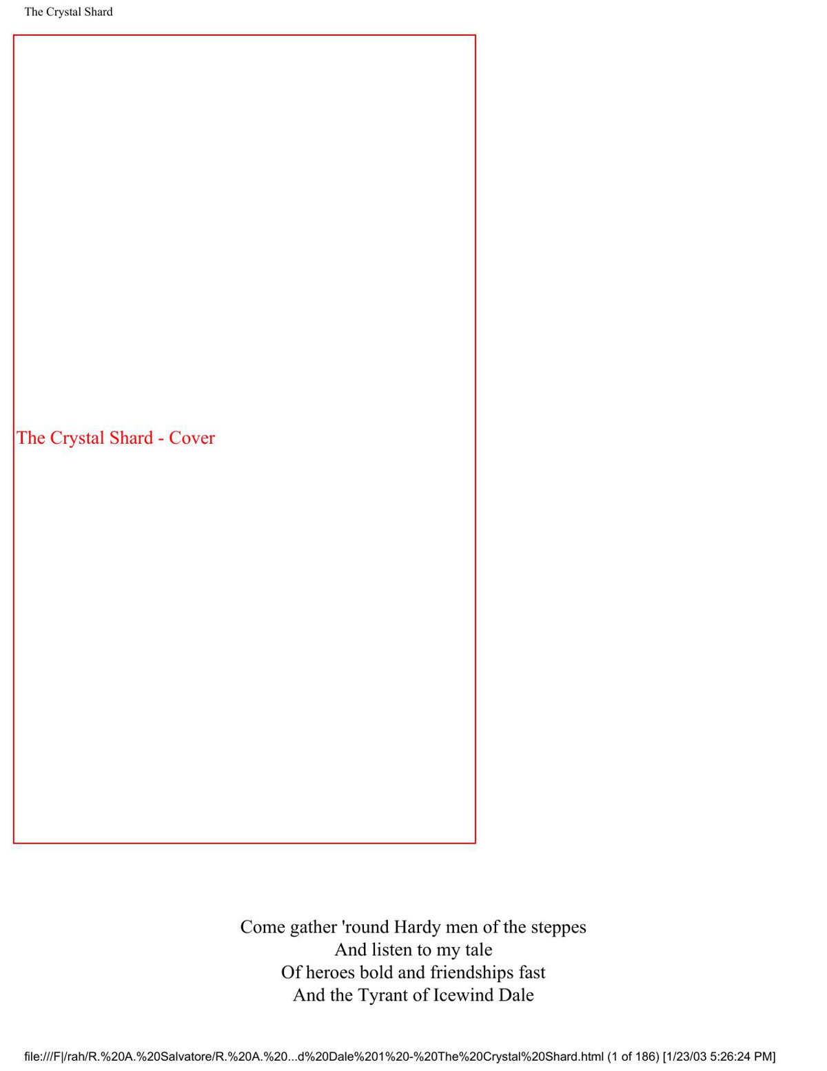 Salvatore, R.A - Icewind Dale 01 - The Crystal Shard