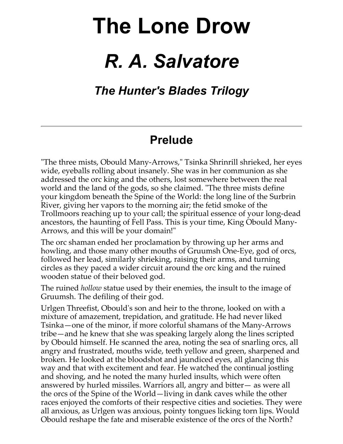 Salvatore, R.A - Hunter's Blades Trilogy - 02 - The Lone Drow