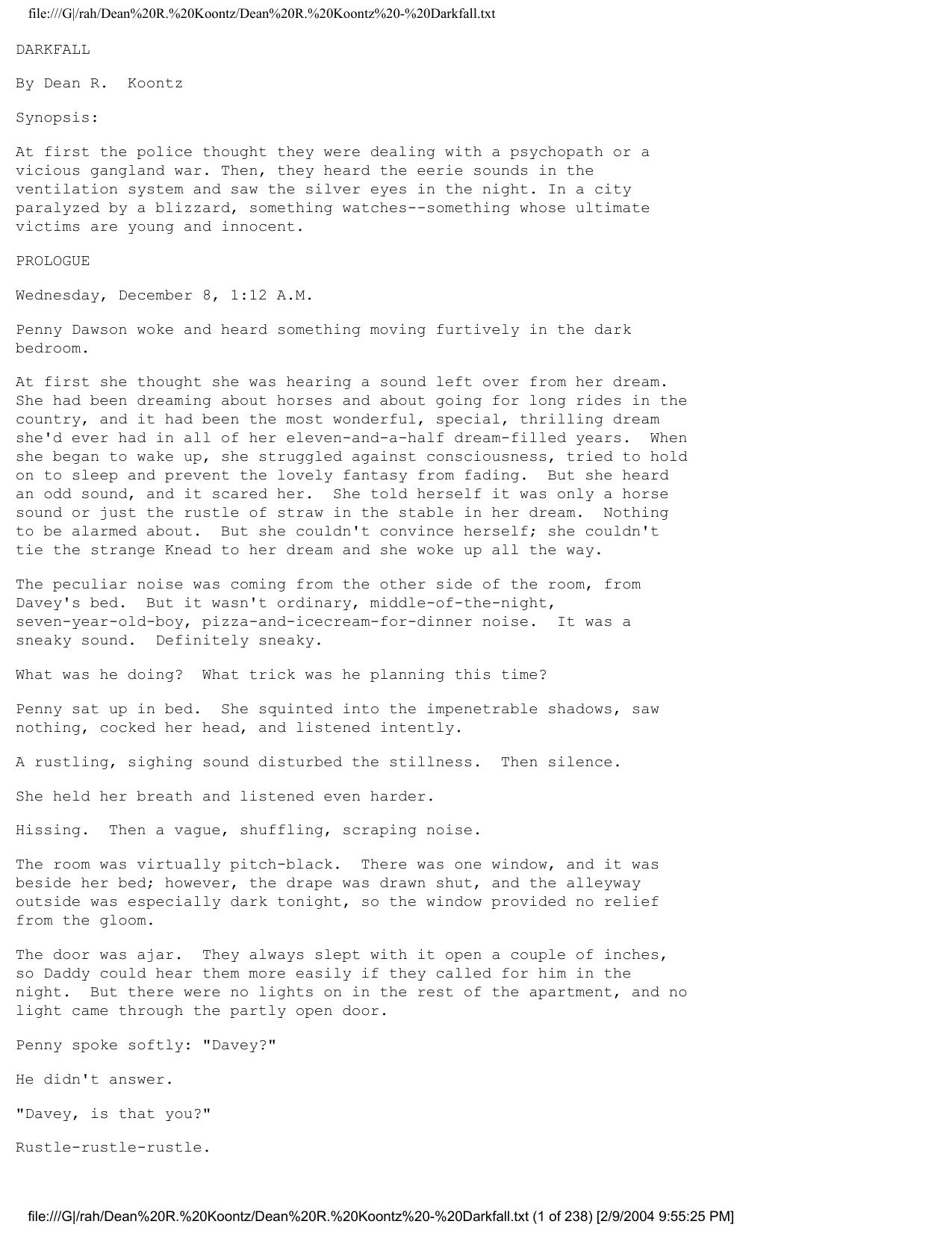 Koontz, Dean - Darkfall