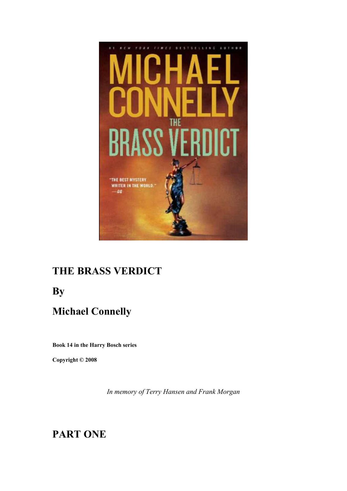Connelly, Michael - The Brass Verdict