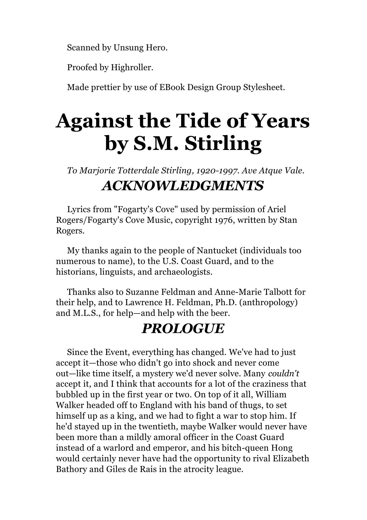 Stirling, S. M. - Sea of Time 02 - Against the Tide of Years