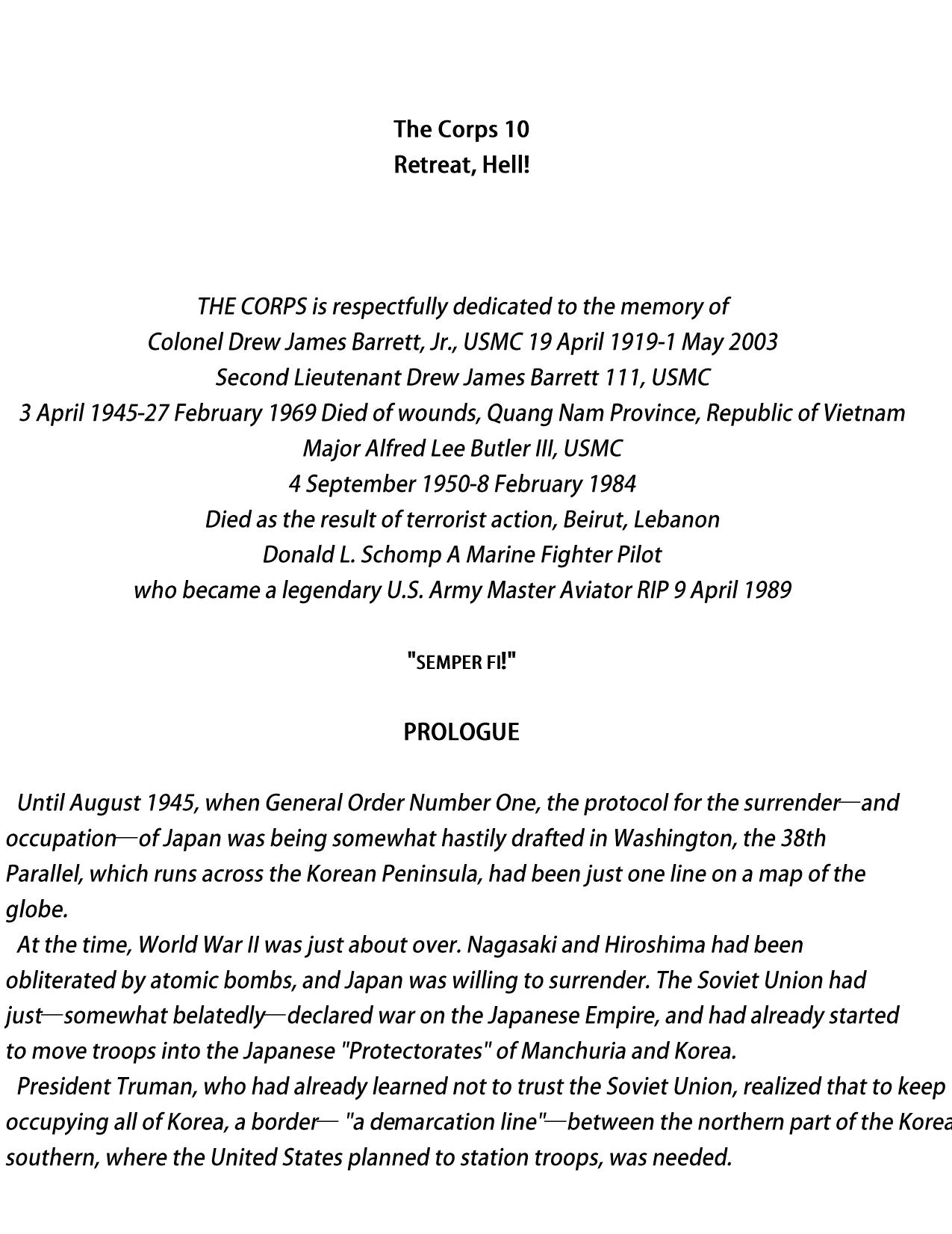 Griffin, W.E.B. - The Corps 10 - Retreat, Hell!