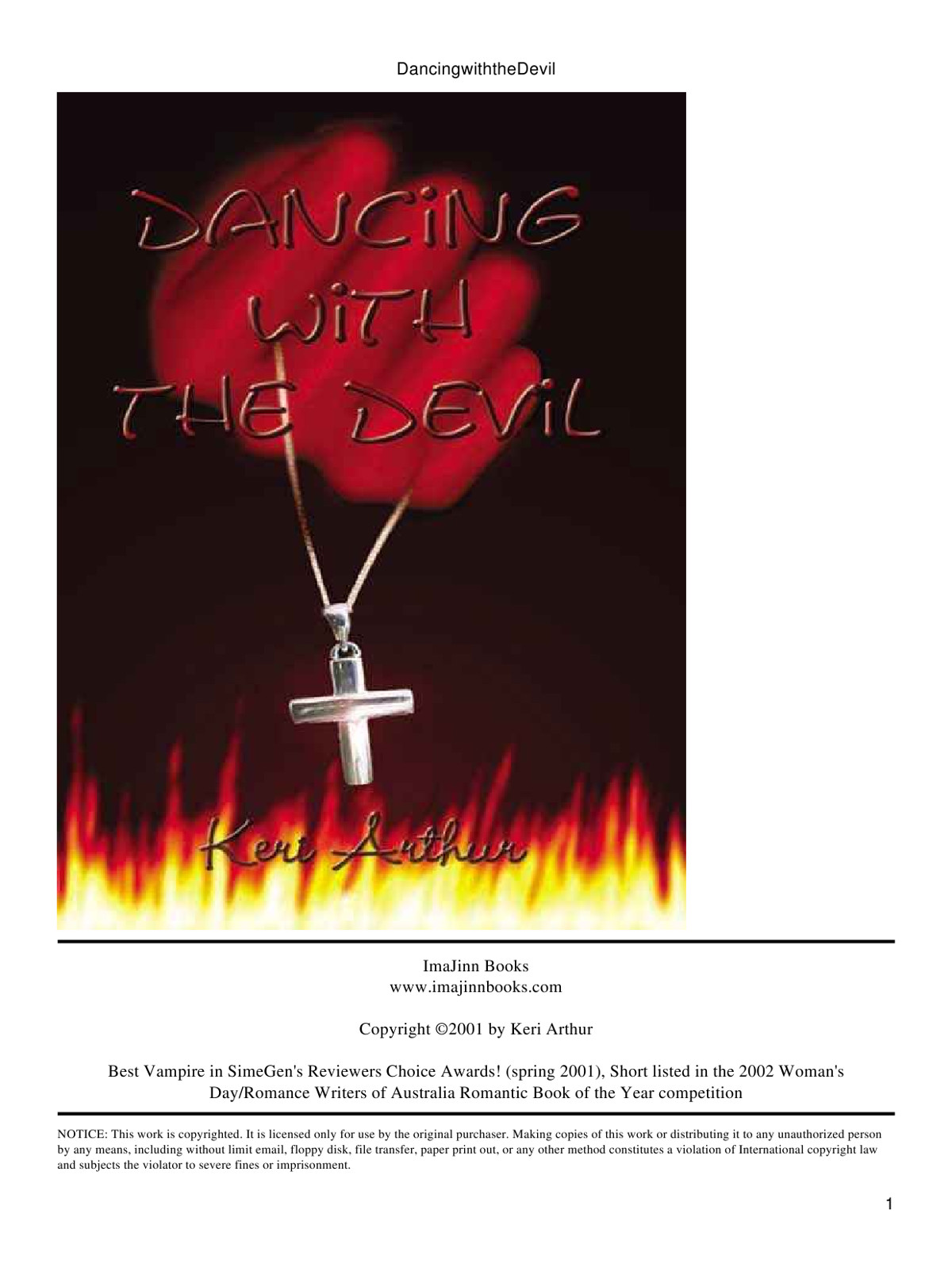 Arthur, Keri - Nikki and Michael 01 - Dancing With The Devil