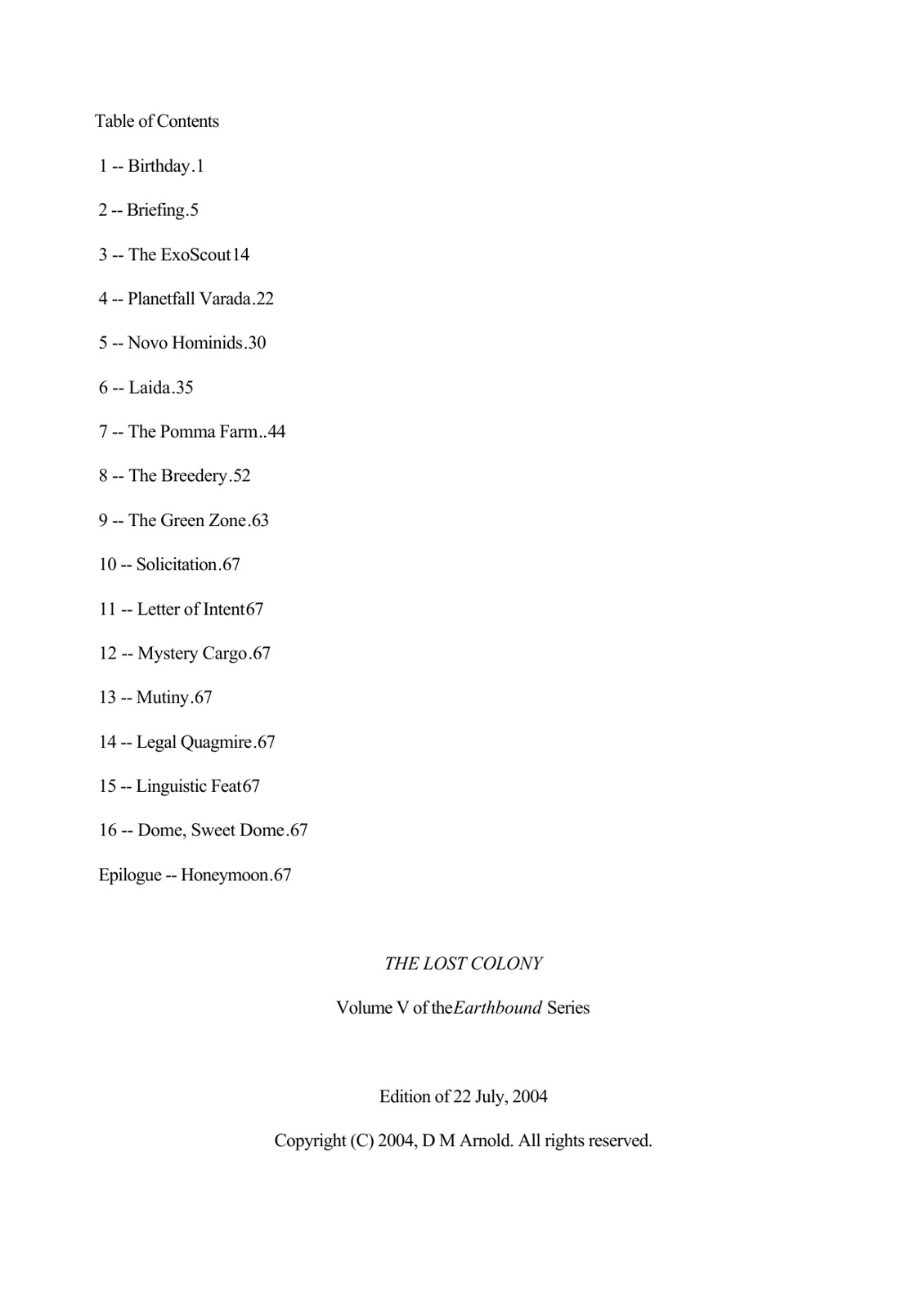 Arnold, D. M. - Earthbound 05