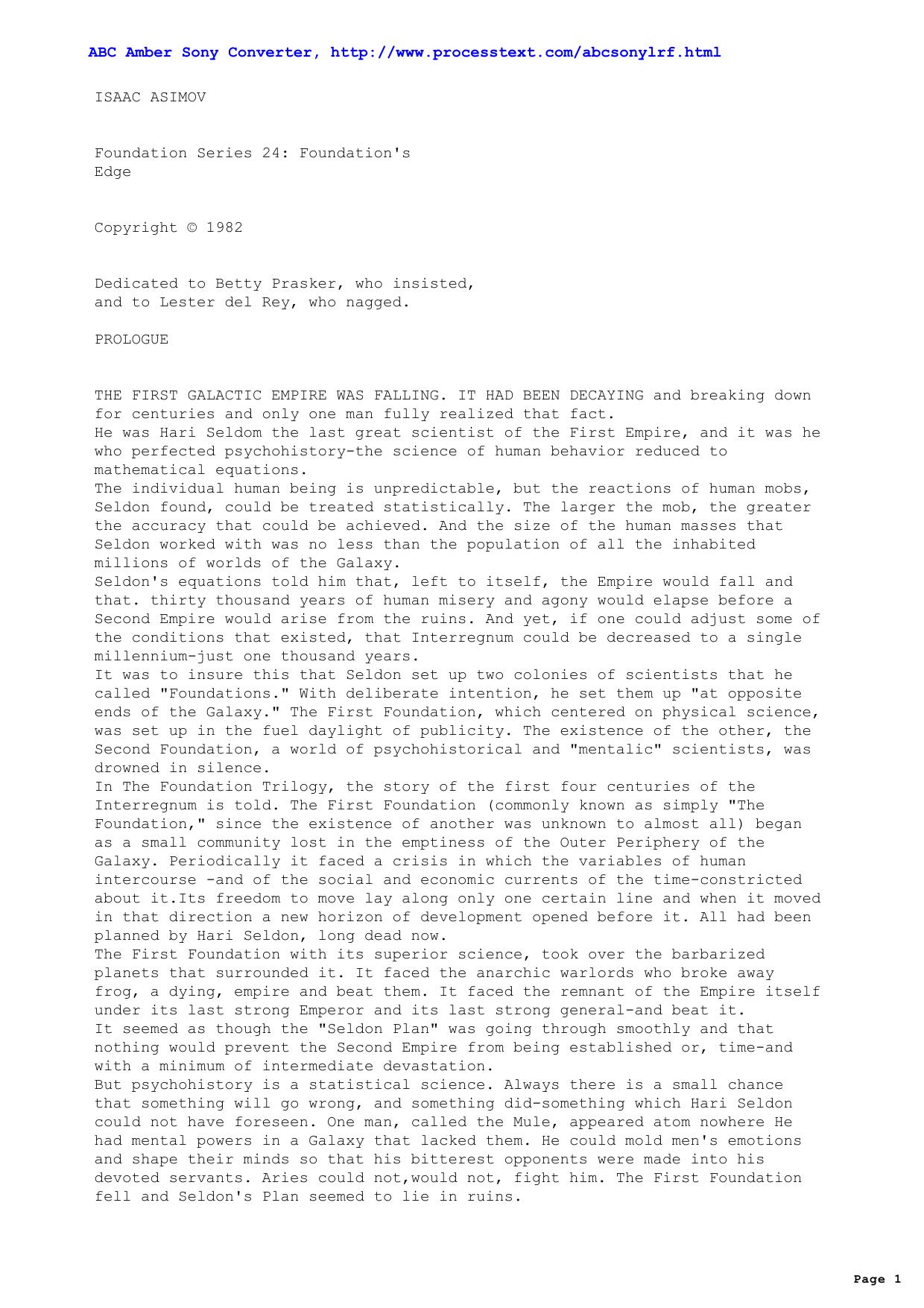 Asimov, Isaac - Foundation Series 24 Foundations Edge