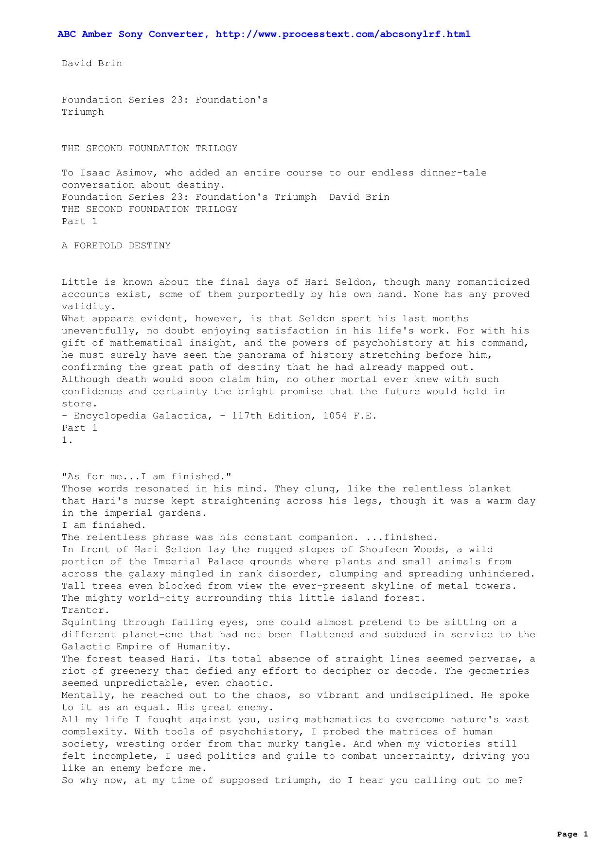 Asimov, Isaac - Foundation Series 23 Foundations Triumph