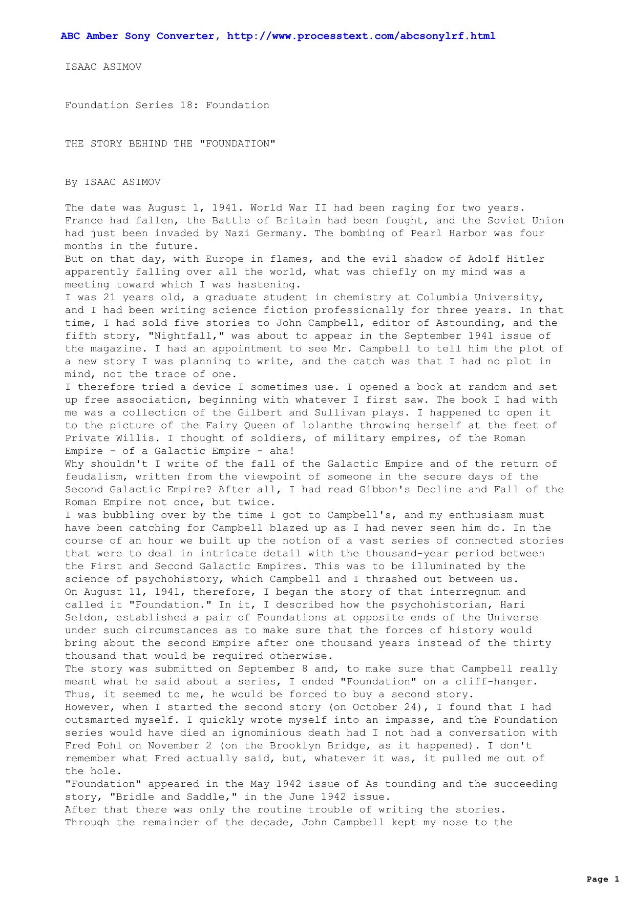 Asimov, Isaac - Foundation Series 18 Foundation