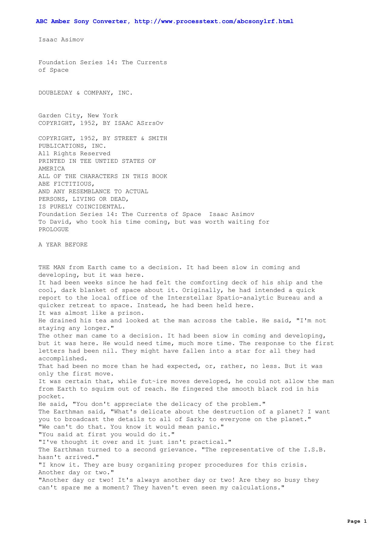 Asimov, Isaac - Foundation Series 14 The Currents of Space