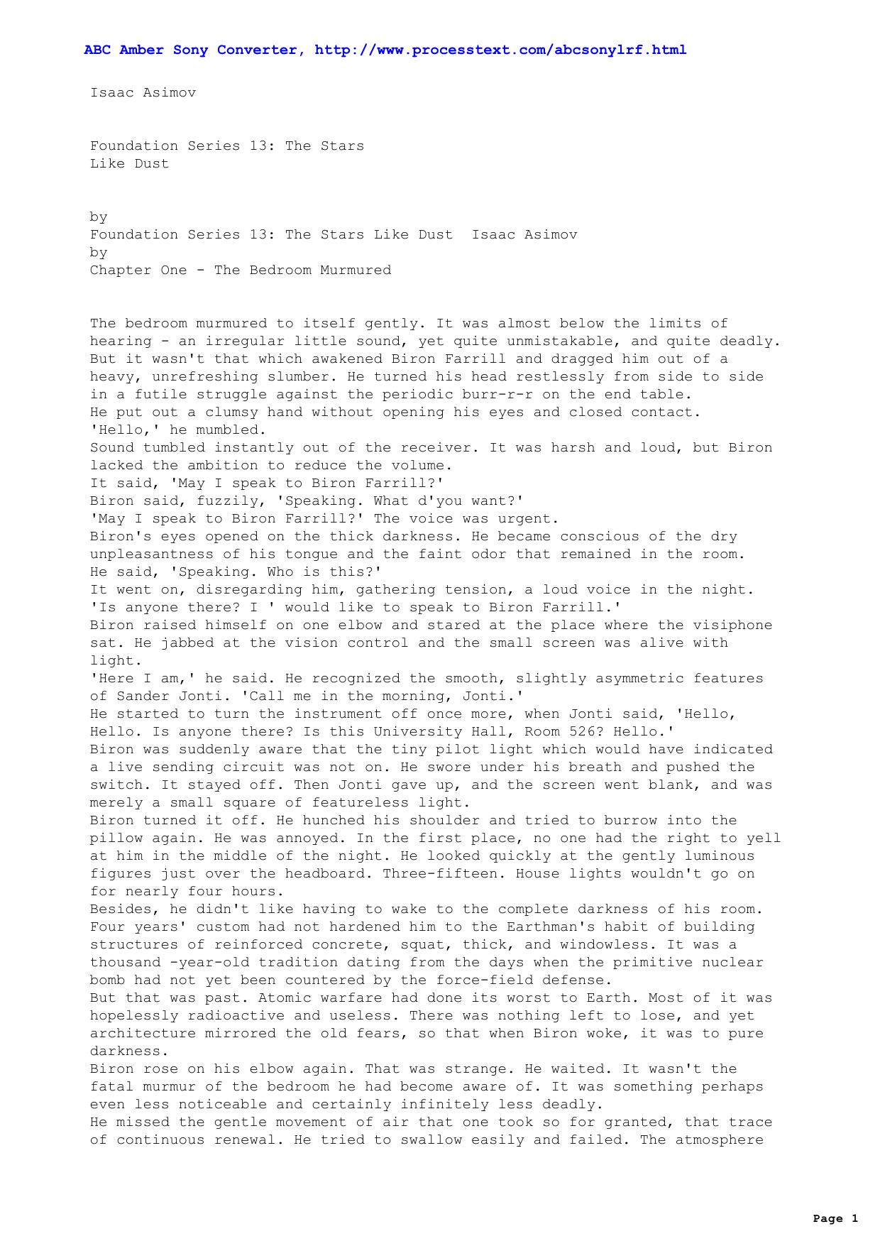 Asimov, Isaac - Foundation Series 13 The Stars Like Dust