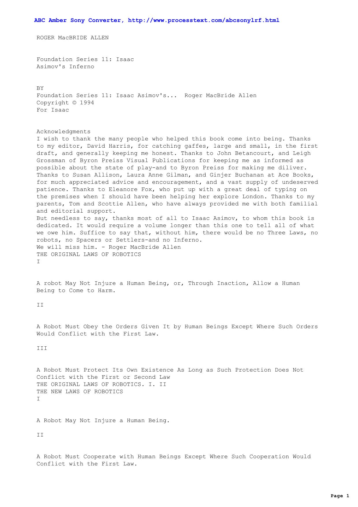 Asimov, Isaac - Foundation Series 11 Isaac Asimovs Inferno