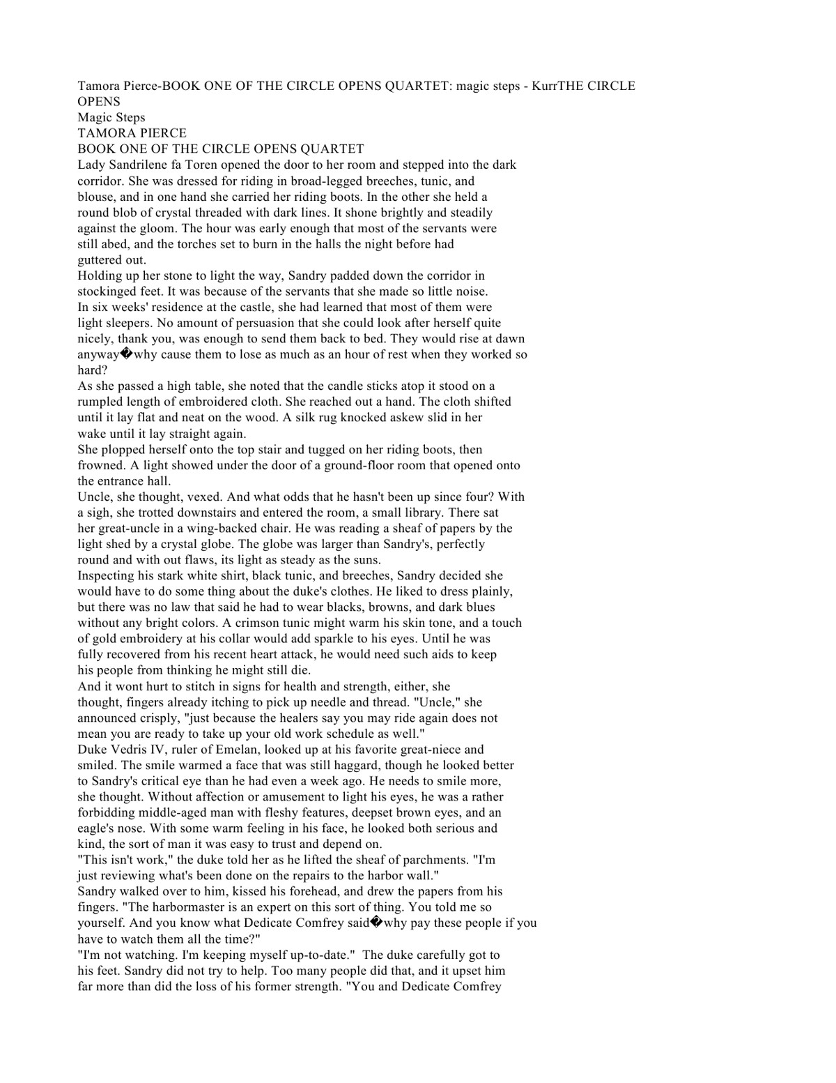 Pierce, Tamora - The Circle Opens 01