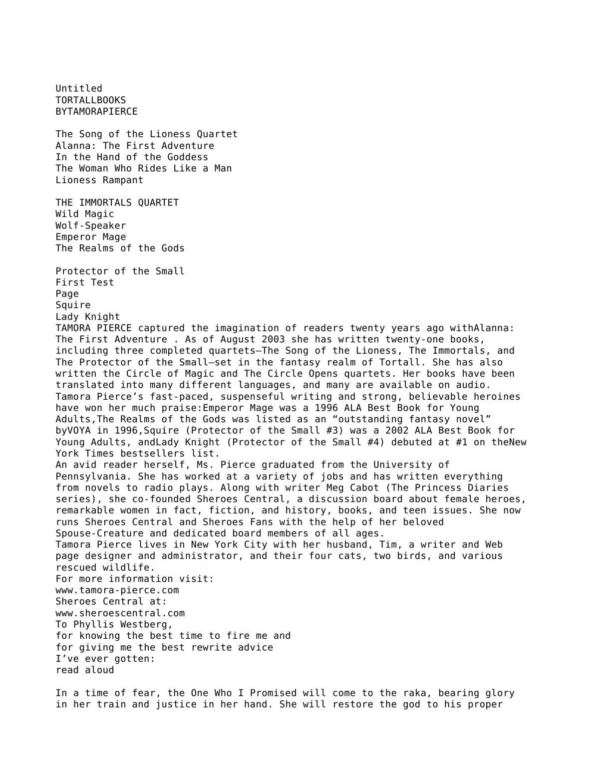 Pierce, Tamora - Daughter of the Lioness 01