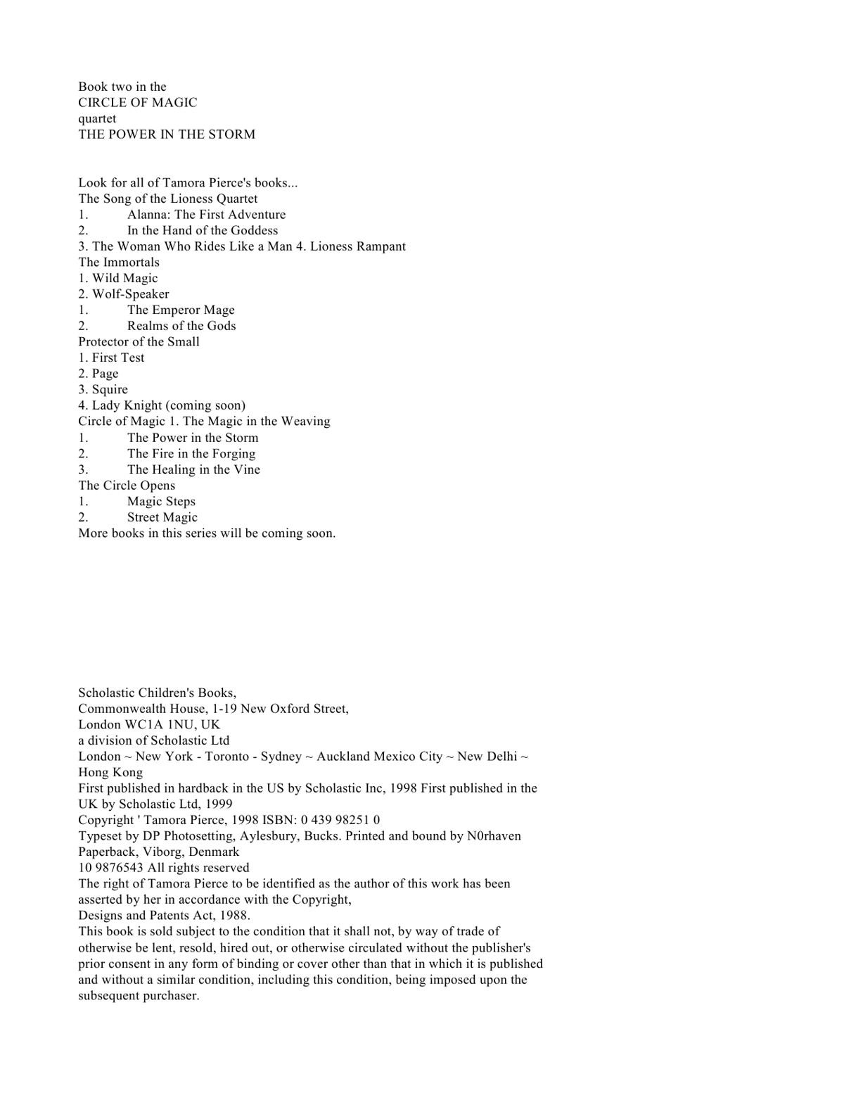 Pierce, Tamora - Circle Of Magic 02