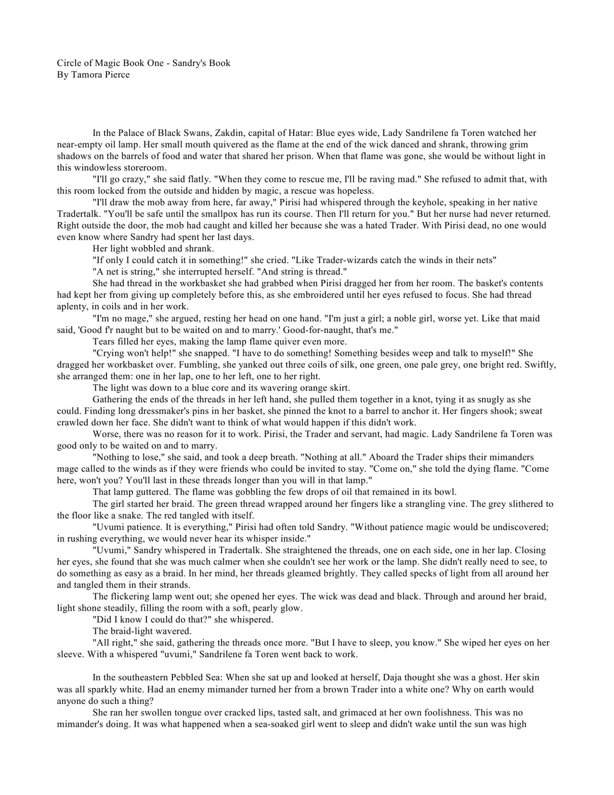 Pierce, Tamora - Circle Of Magic 01