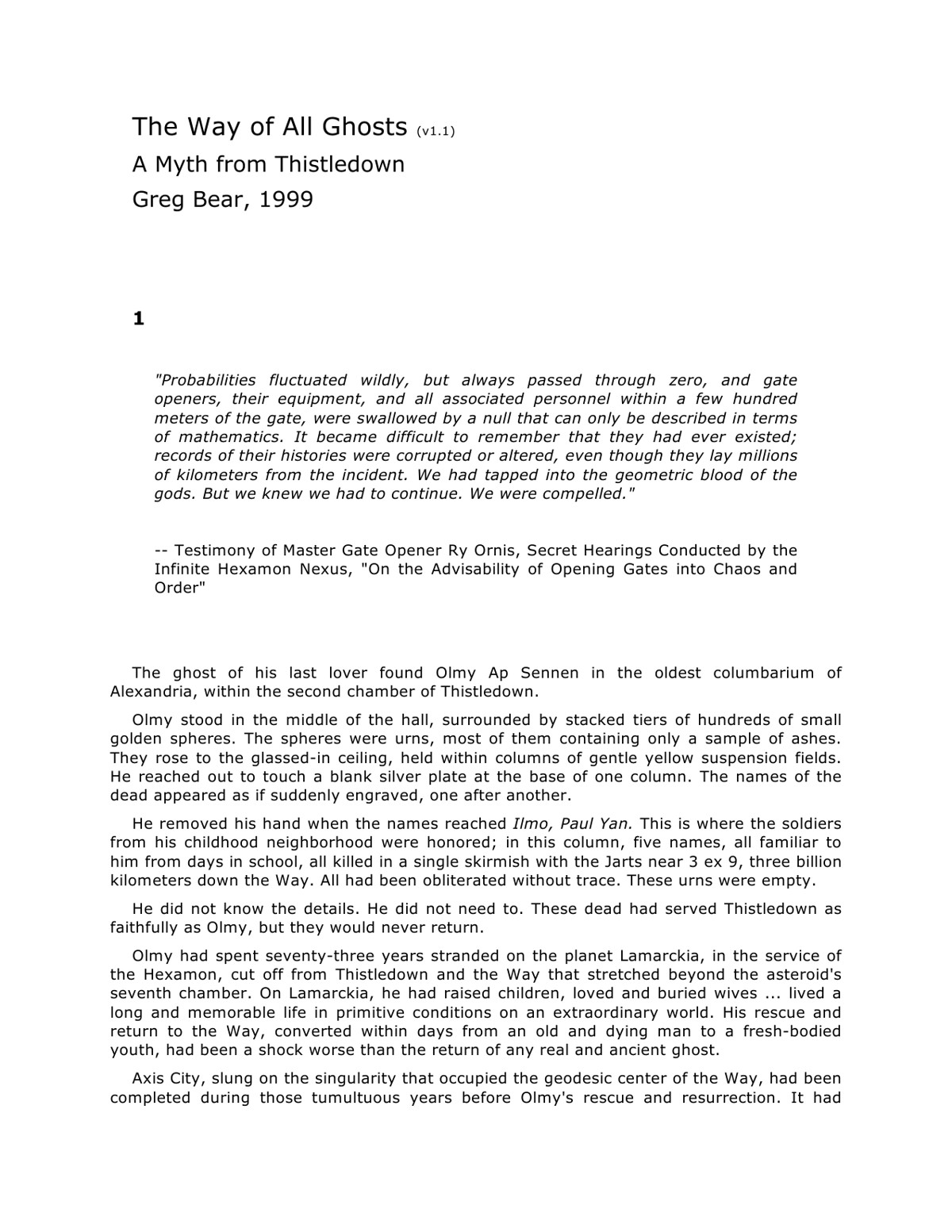 Bear, Greg - The Way of All Ghosts